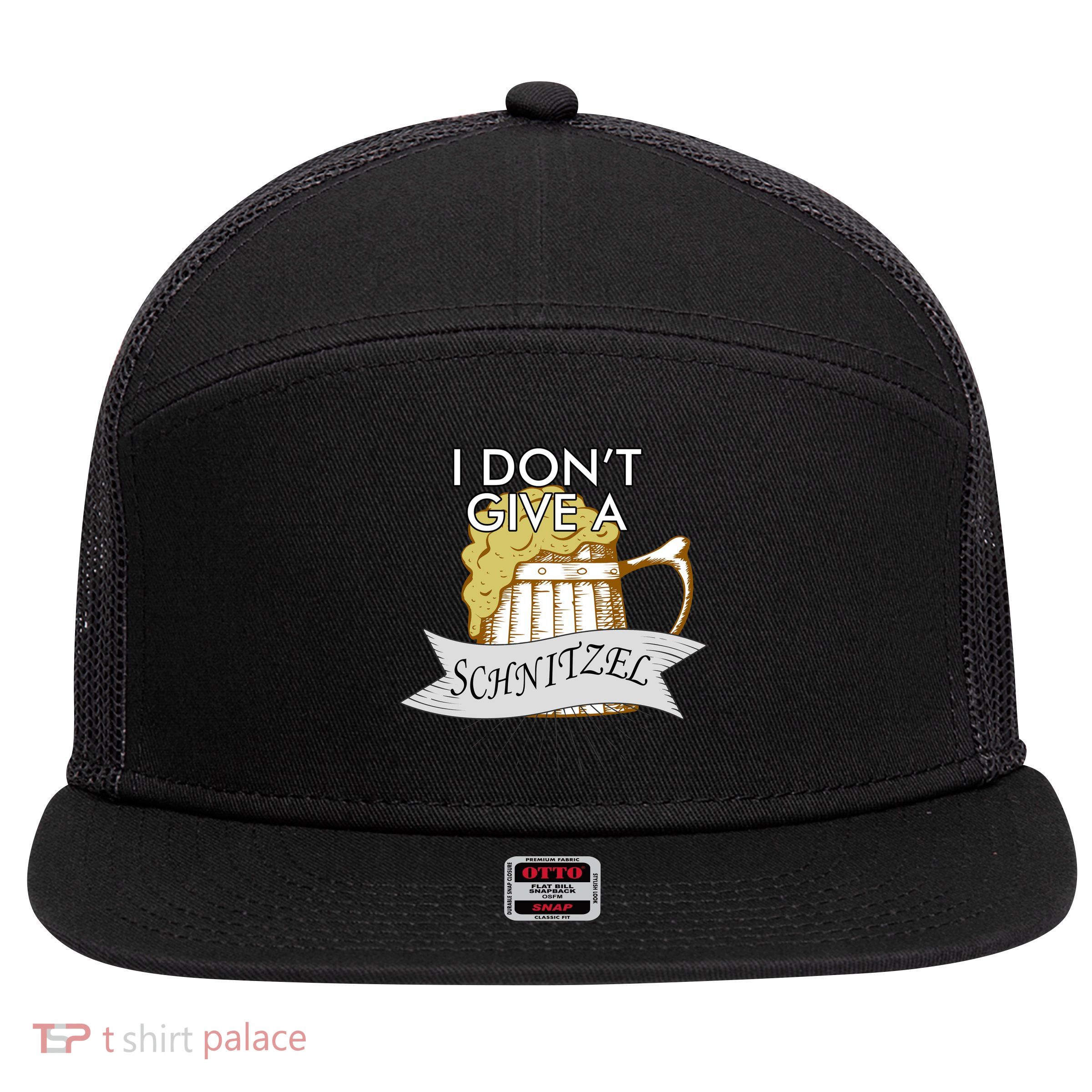I Don't Give A Schnitzel Oktoberfest Beer 7 Panel Mesh Trucker Snapback Hat