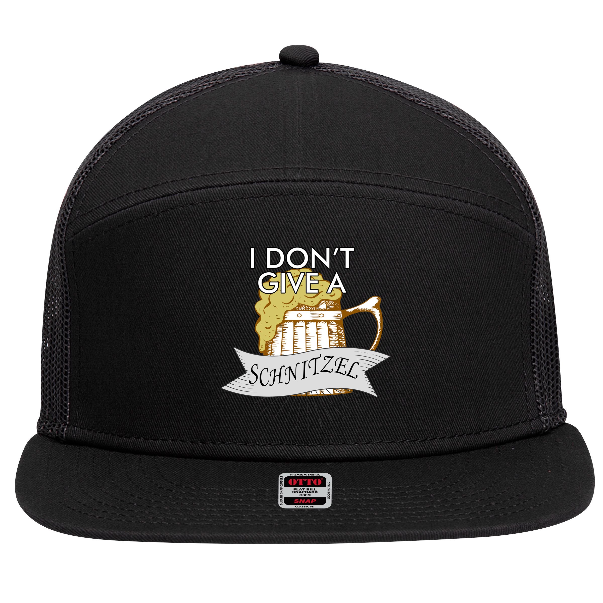 I Don't Give A Schnitzel Oktoberfest Beer 7 Panel Mesh Trucker Snapback Hat