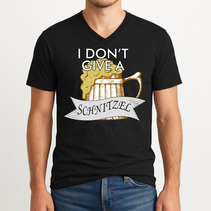 I Don't Give A Schnitzel Oktoberfest Beer V-Neck T-Shirt