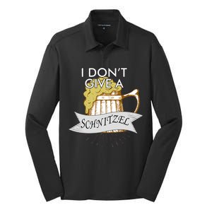 I Don't Give A Schnitzel Oktoberfest Beer Silk Touch Performance Long Sleeve Polo