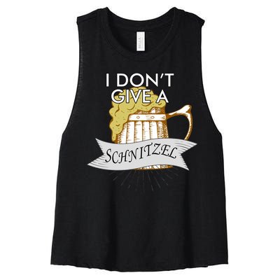 I Don't Give A Schnitzel Oktoberfest Beer Women's Racerback Cropped Tank