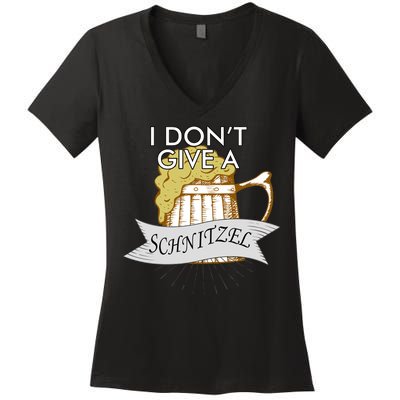 I Don't Give A Schnitzel Oktoberfest Beer Women's V-Neck T-Shirt