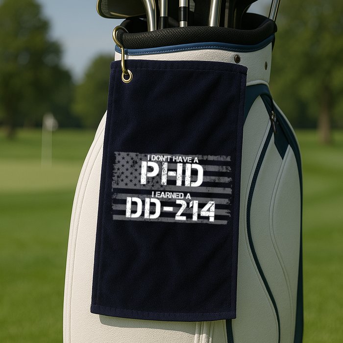 I Don't Have A PHD I Earned A DD-214 Golf Towel