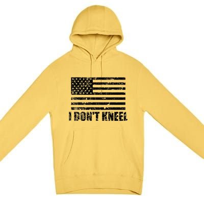 I Dont Kneel Distressed USA Flag Premium Pullover Hoodie