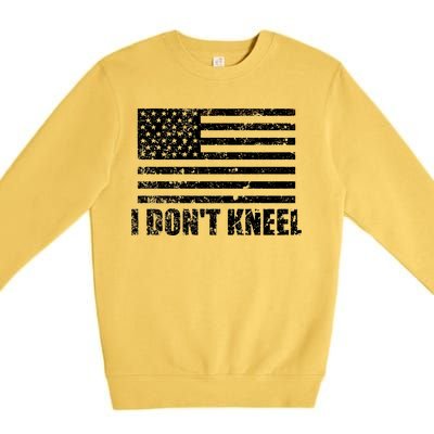 I Dont Kneel Distressed USA Flag Premium Crewneck Sweatshirt