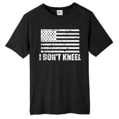 I Dont Kneel Distressed USA Flag Tall Fusion ChromaSoft Performance T-Shirt