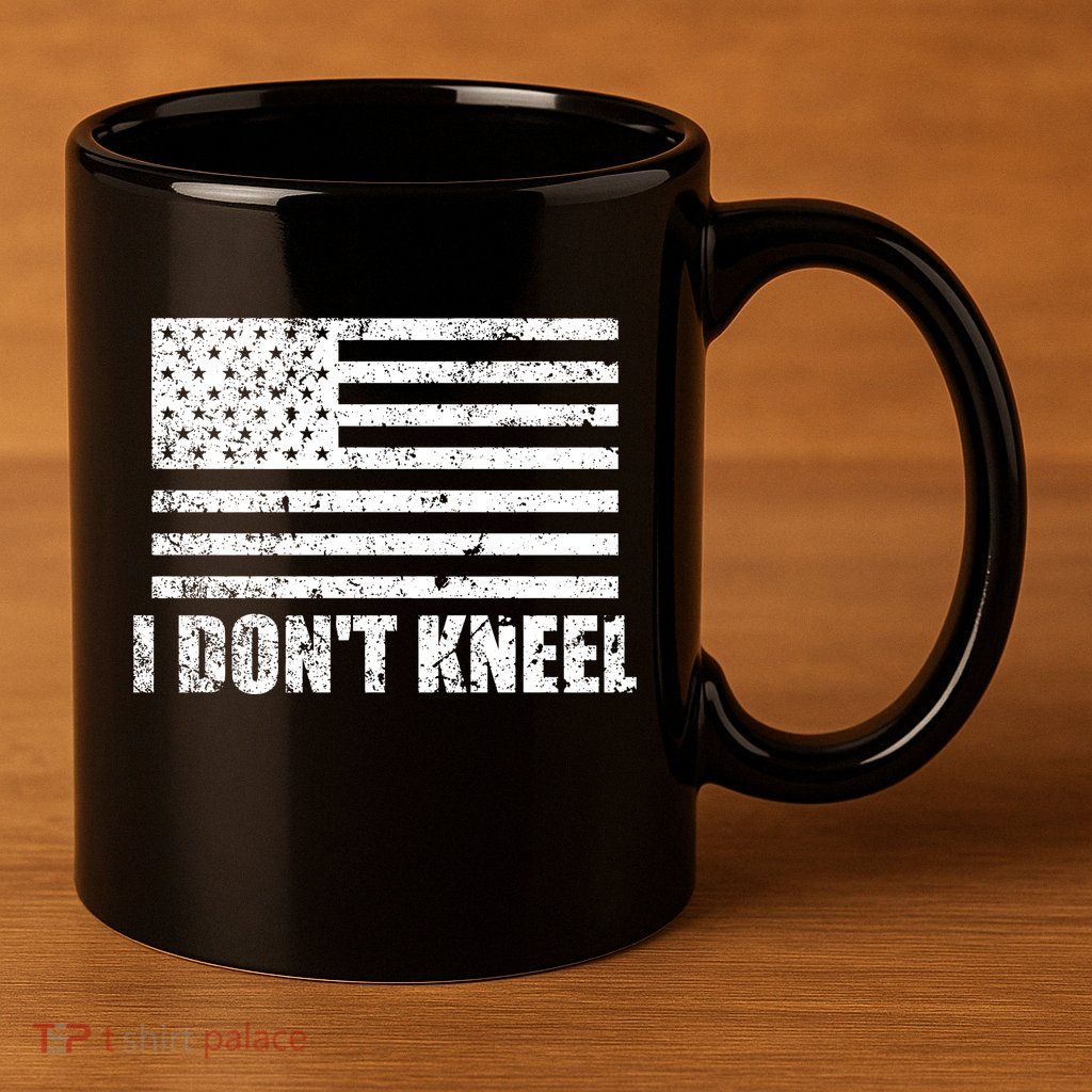 I Dont Kneel Distressed USA Flag 11oz C Handle Ceramic Mug