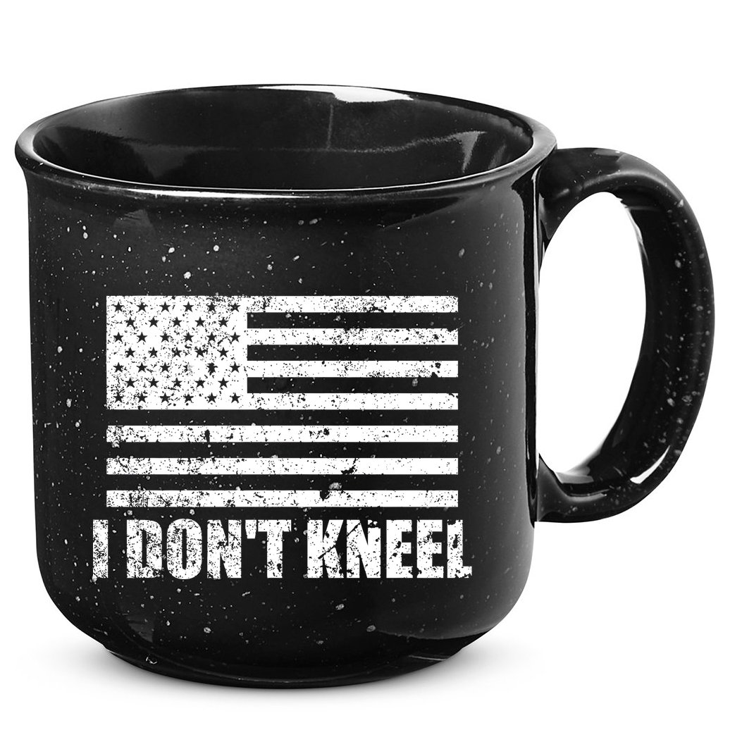 I Dont Kneel Distressed USA Flag 15oz Campfire Ceramic Mug