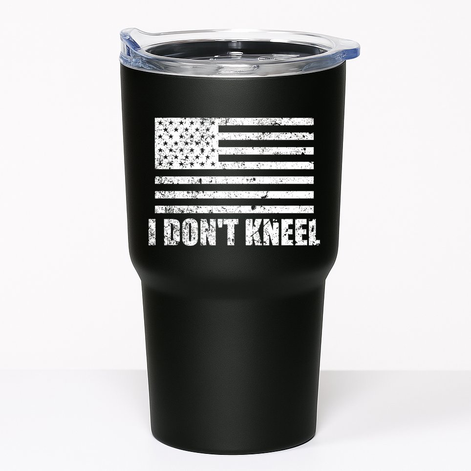 I Dont Kneel Distressed USA Flag Tumbler