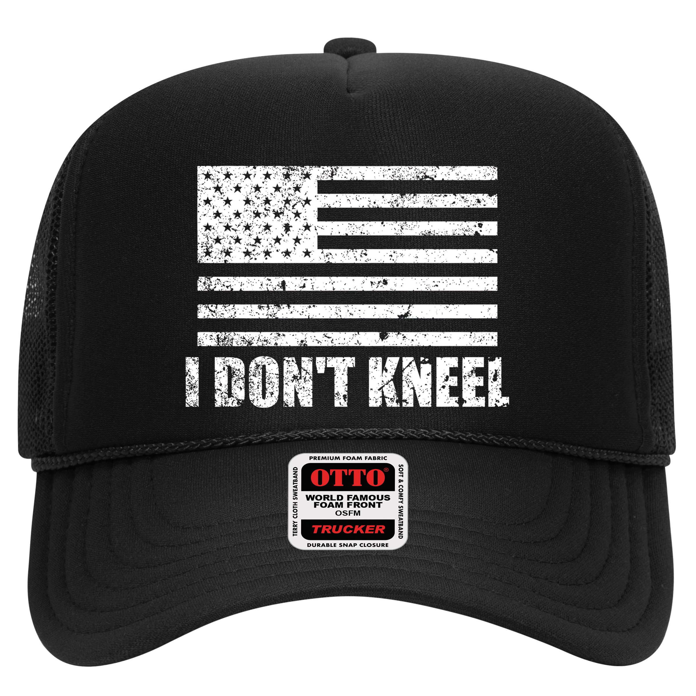 I Dont Kneel Distressed USA Flag Hat