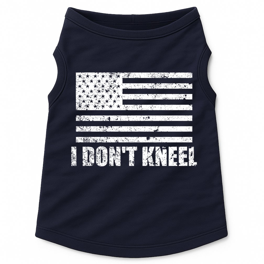 I Dont Kneel Distressed USA Flag Doggie Tank