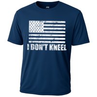 I Dont Kneel Distressed USA Flag Cooling Performance Crew T-Shirt