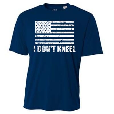 I Dont Kneel Distressed USA Flag Cooling Performance Crew T-Shirt