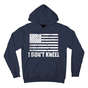 I Dont Kneel Distressed USA Flag Hoodie