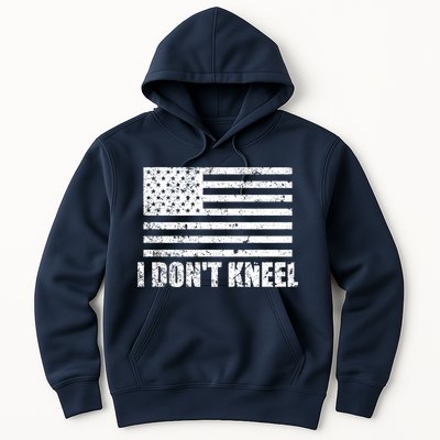 I Dont Kneel Distressed USA Flag Hoodie