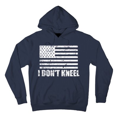 I Dont Kneel Distressed USA Flag Hoodie