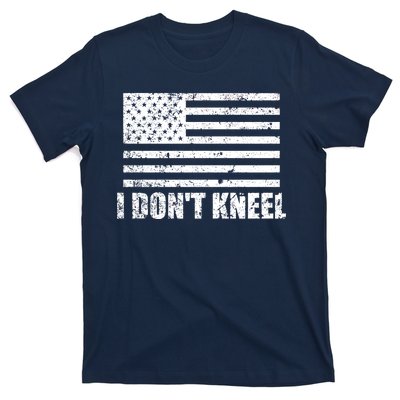 I Dont Kneel Distressed USA Flag T-Shirt