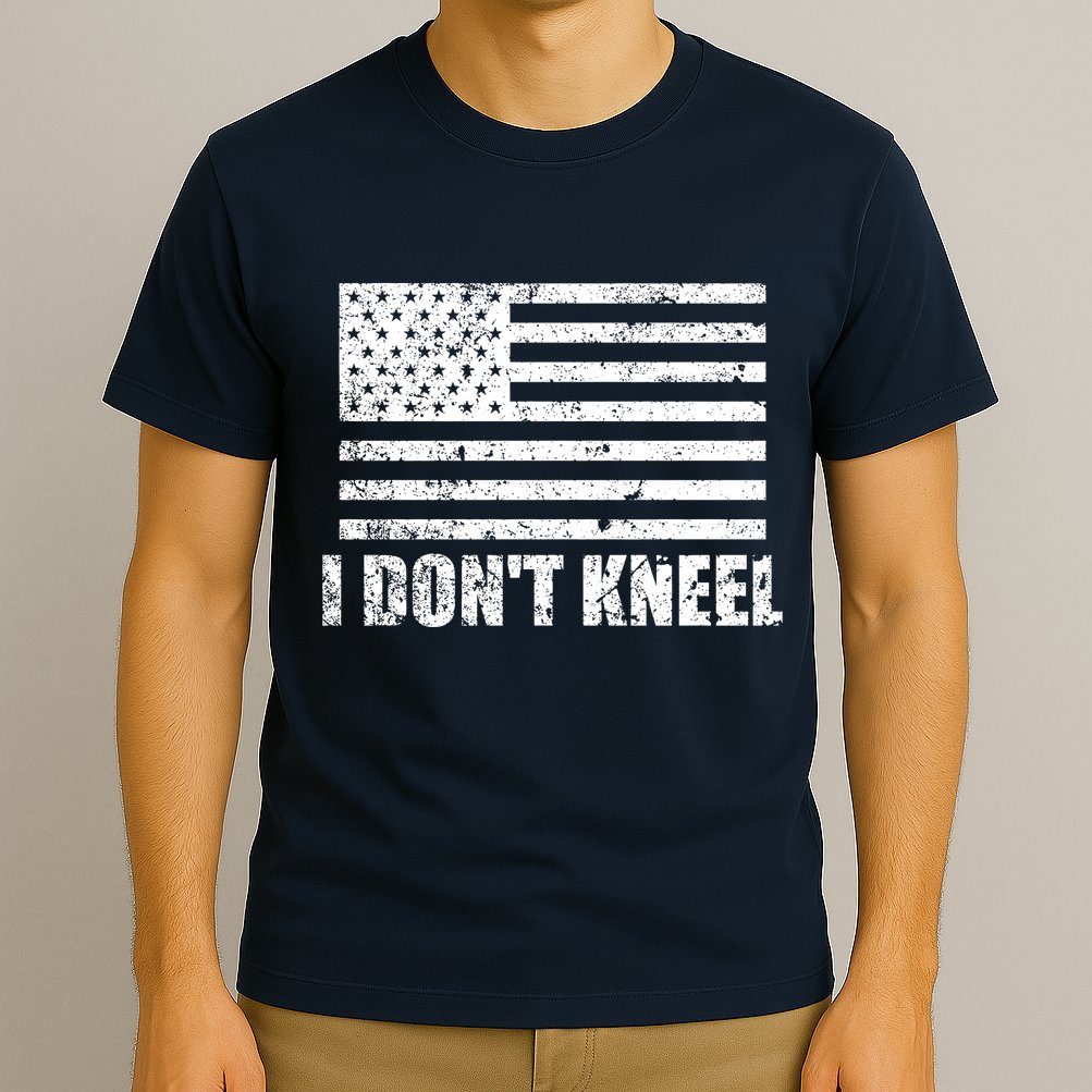 I Dont Kneel Distressed USA Flag T-Shirt