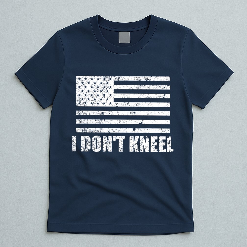 I Dont Kneel Distressed USA Flag T-Shirt
