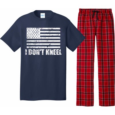 I Dont Kneel Distressed USA Flag Pajama Set