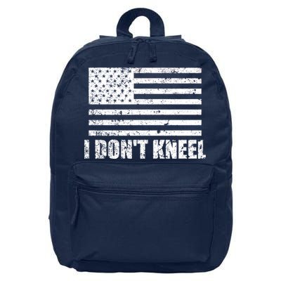 I Dont Kneel Distressed USA Flag 16 in Basic Backpack