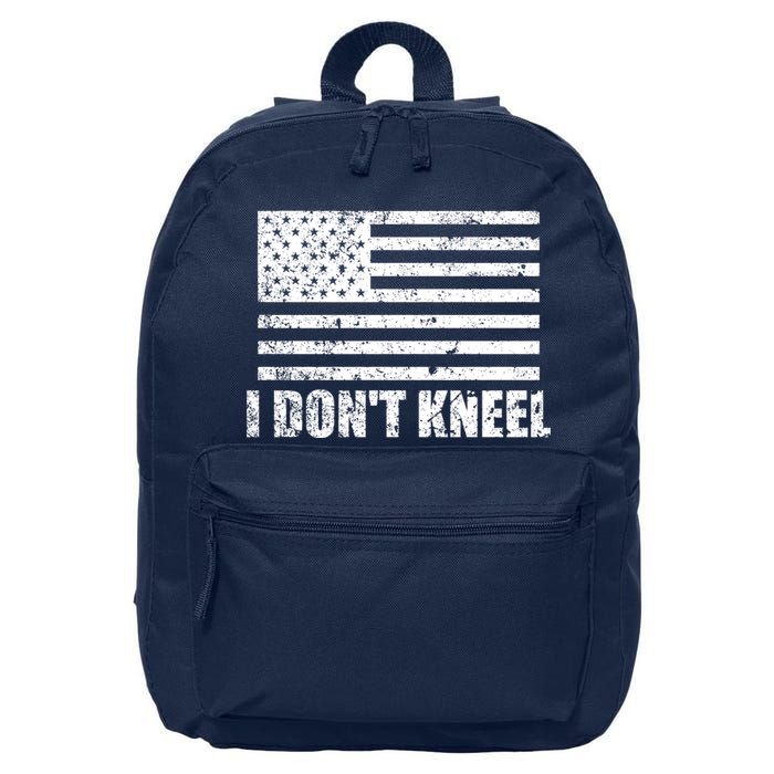I Dont Kneel Distressed USA Flag 16 in Basic Backpack