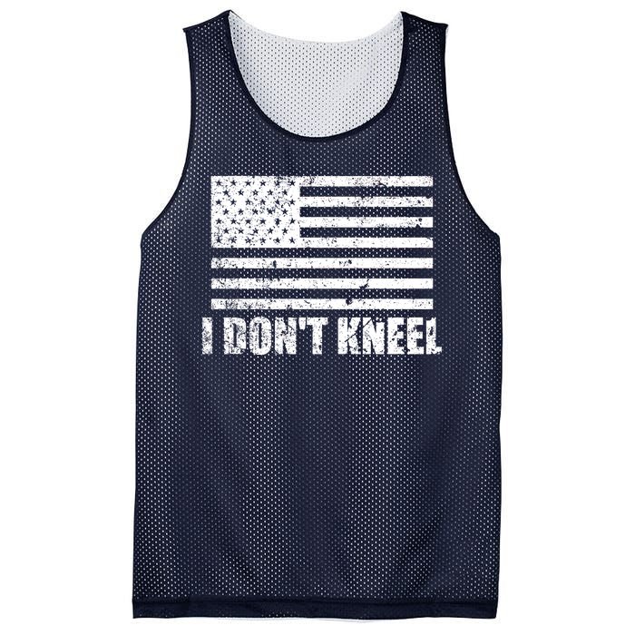 I Dont Kneel Distressed USA Flag Mesh Reversible Basketball Jersey Tank