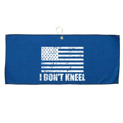 I Dont Kneel Distressed USA Flag Large Microfiber Waffle Golf Towel