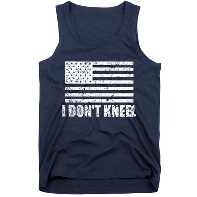 I Dont Kneel Distressed USA Flag Tank Top