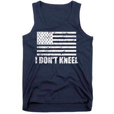 I Dont Kneel Distressed USA Flag Tank Top