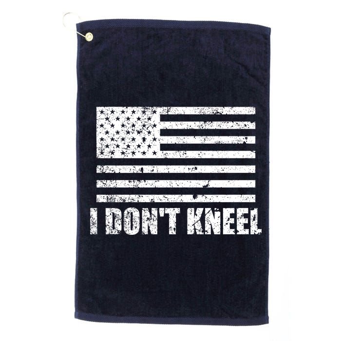 I Dont Kneel Distressed USA Flag Platinum Collection Golf Towel