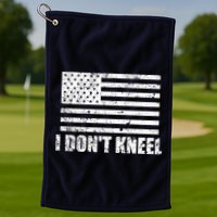 I Dont Kneel Distressed USA Flag Golf Towel