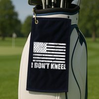 I Dont Kneel Distressed USA Flag Golf Towel