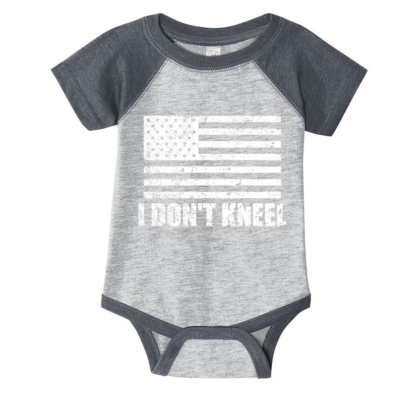 I Dont Kneel Distressed USA Flag Infant Baby Jersey Bodysuit