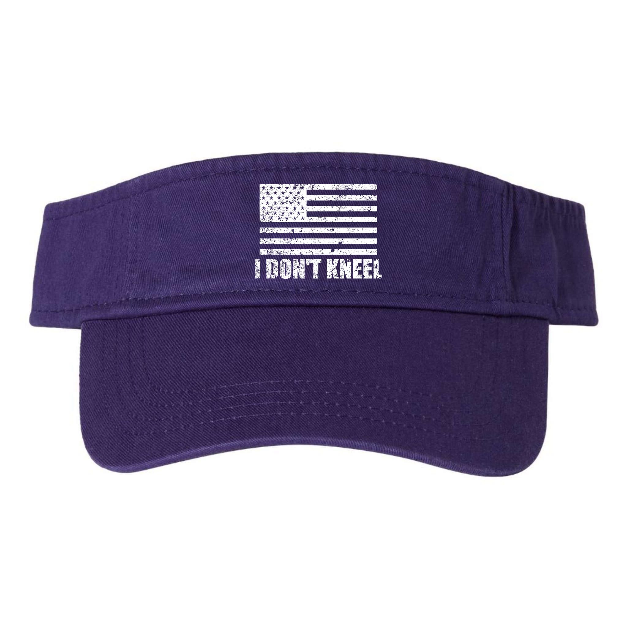 I Dont Kneel Distressed USA Flag Valucap Bio-Washed Visor