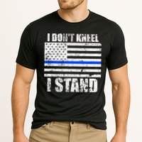 I Dont Kneel I Stand USA Blue Line Flag Cooling Performance Crew T-Shirt