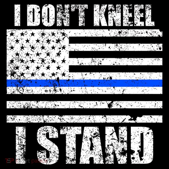 I Dont Kneel I Stand USA Blue Line Flag Sustainable Bucket Hat
