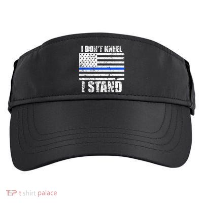 I Dont Kneel I Stand USA Blue Line Flag Adult Drive Performance Visor