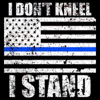 I Dont Kneel I Stand USA Blue Line Flag 16 in Basic Backpack