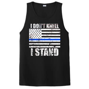 I Dont Kneel I Stand USA Blue Line Flag PosiCharge Competitor Tank