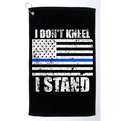 I Dont Kneel I Stand USA Blue Line Flag Platinum Collection Golf Towel