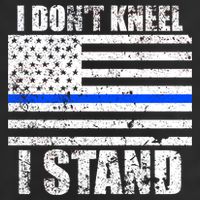 I Dont Kneel I Stand USA Blue Line Flag Golf Towel