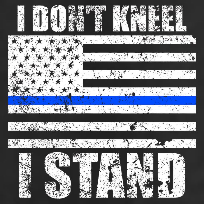 I Dont Kneel I Stand USA Blue Line Flag Golf Towel