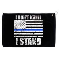 I Dont Kneel I Stand USA Blue Line Flag Grommeted Golf Towel