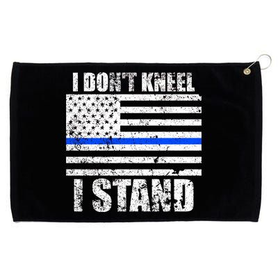 I Dont Kneel I Stand USA Blue Line Flag Grommeted Golf Towel