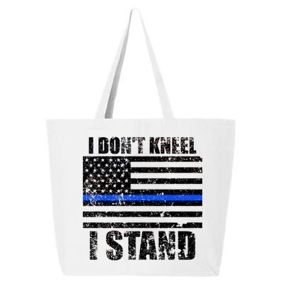 I Dont Kneel I Stand USA Blue Line Flag 25L Jumbo Tote