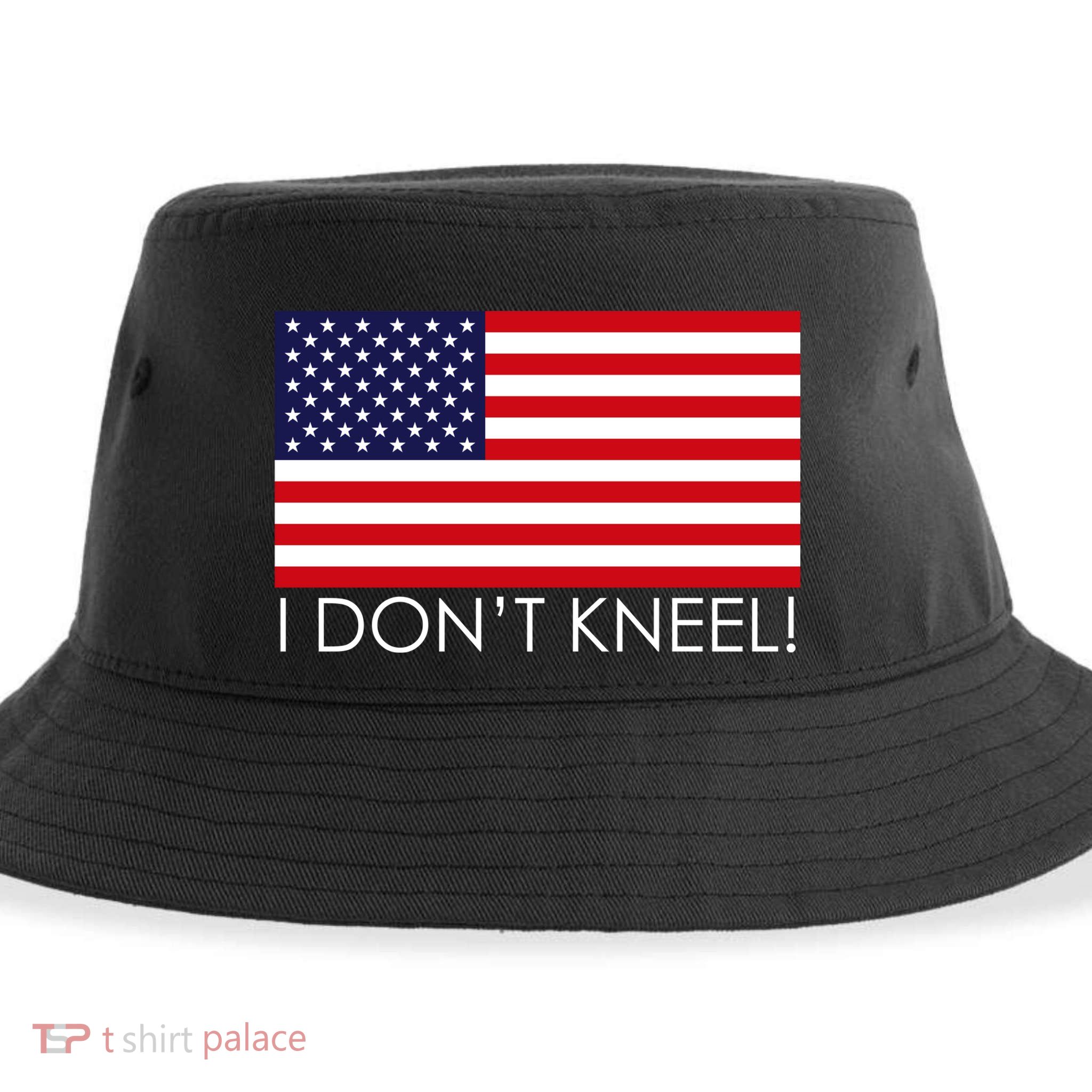 I Don't Kneel USA Flag Sustainable Bucket Hat