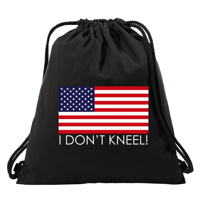 I Don't Kneel USA Flag Drawstring Bag