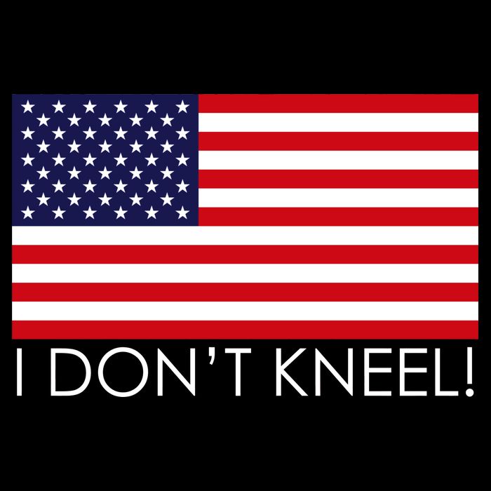 I Don't Kneel USA Flag Drawstring Bag