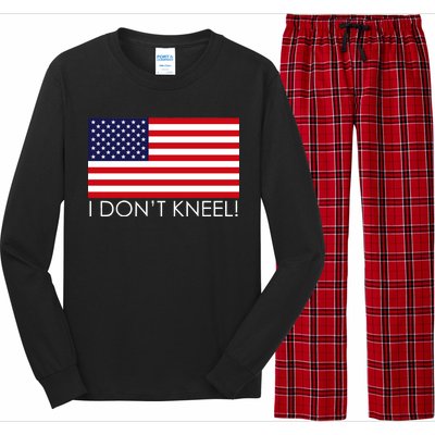 I Don't Kneel USA Flag Long Sleeve Pajama Set